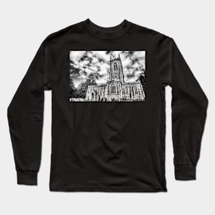 Orlingbury church (black and white) Long Sleeve T-Shirt